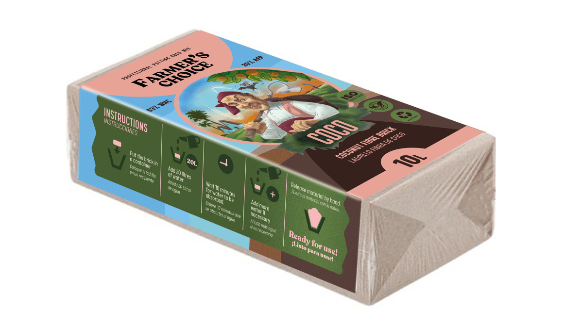 Ladrillo coco 650gr 10 l (15 uds) farmer´s choice