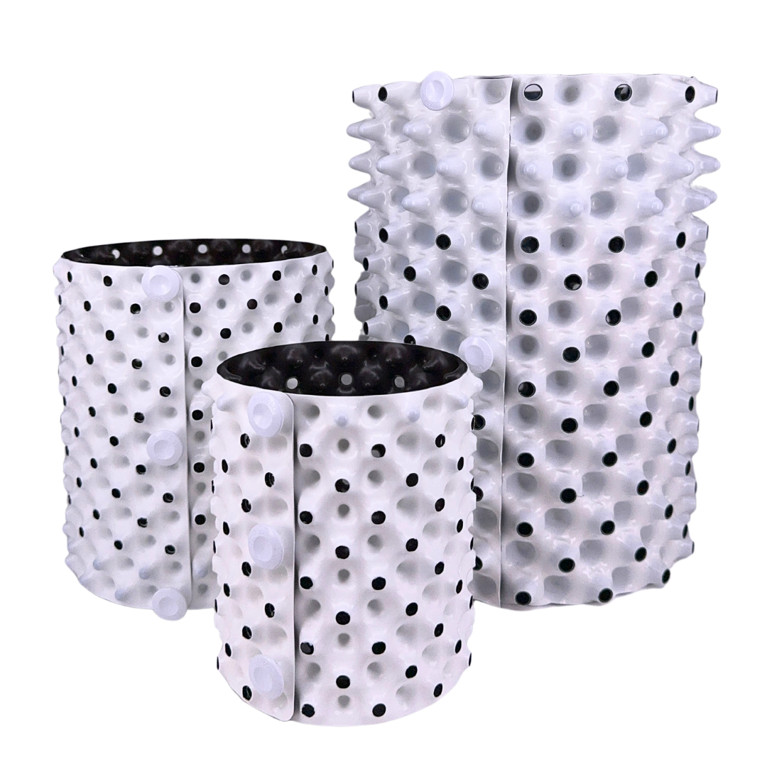 Maceta redonda root plus white outside/black inside 1,5 l