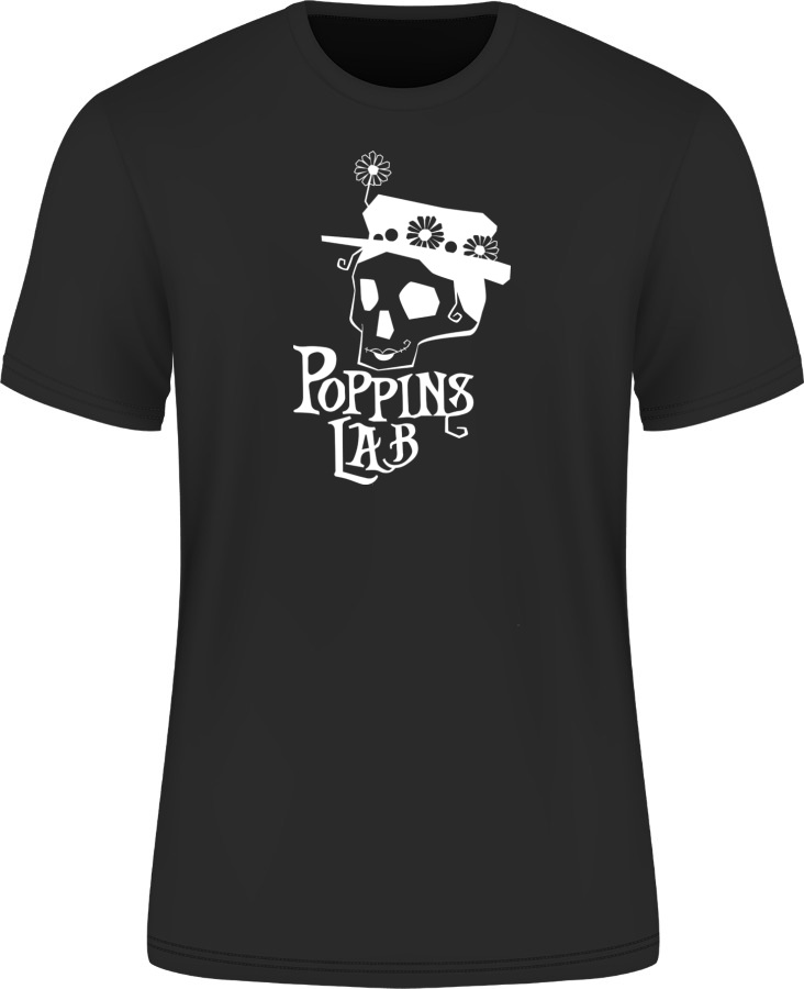 Camiseta negra 153 g/mâ² - poppins lab blanco (m)