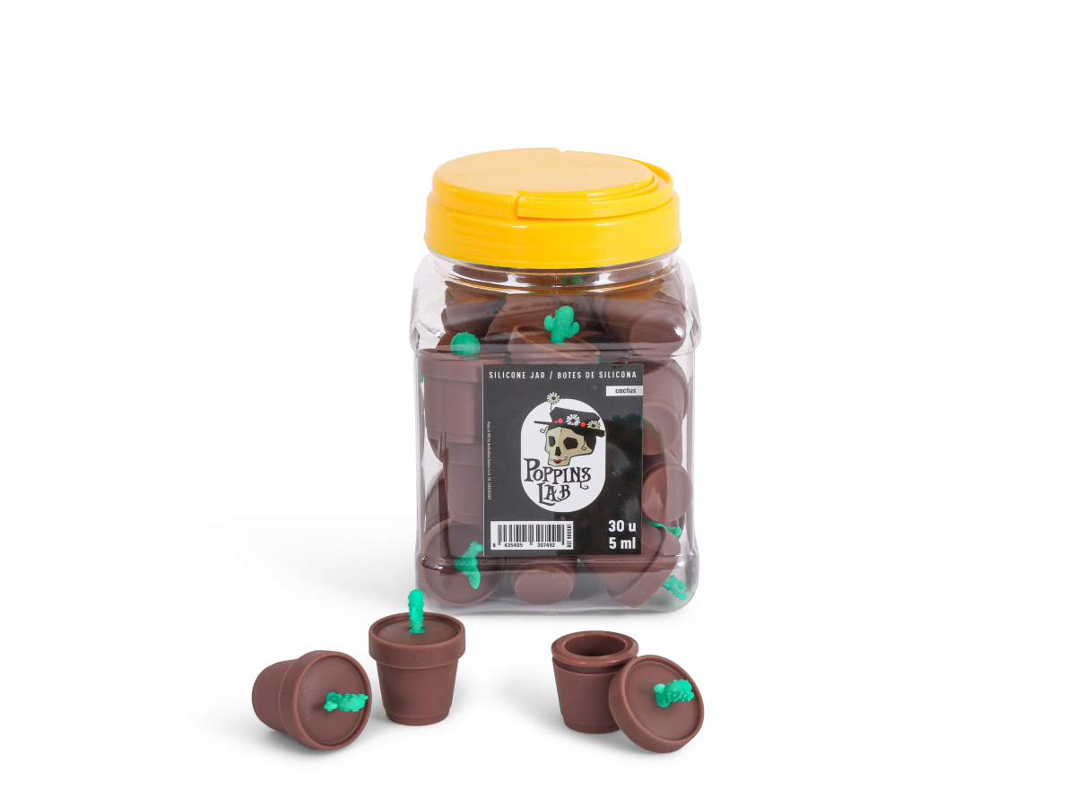 Botes silicona cactus 5 ml (display 30 u) poppins lab